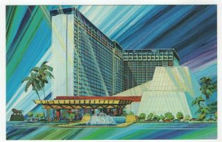 Vintage Mgm Grand Hotel Las Vegas Grand Opening Artist Rendering Postcard Nos