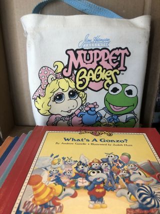 Vintage Jim Henson’s 1986 Muppet Babies Tote And 10 Weekly Readers Book Set
