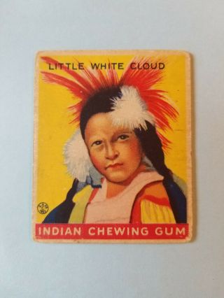 1933 Goudey Indian Gum Card 109 Little White Cloud (r73) - Series Of 264