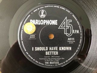 The Beatles - Rare Aussie Promo 45 " I Should Have Known Better " 1964 Ex