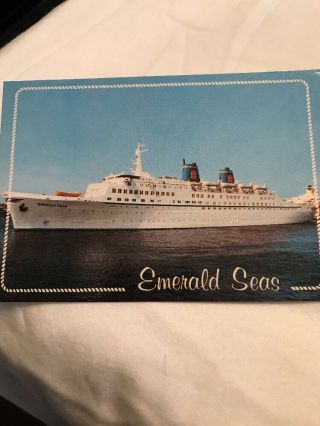 Eastern Cruise Lines Ss Emerald Seas Vintage Cruise Ship Post Card
