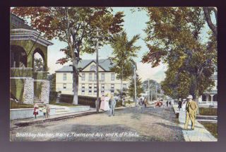 Boothbay Harbor Maine Me Townsend Ave.  K Of P Hall Vintage Postcard