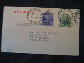 Vintage Advertising Post Card Post Marked Air Mail York.  Ny 1949 Irene Dash