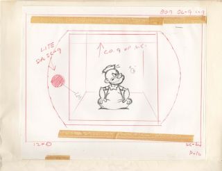 Popeye 1960 Production Animation Folder,  Cel And Drawings King Features