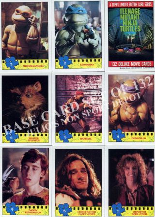 Teenage Mutant Ninja Turtles Movie 1 1990 Topps Base Card & Sticker Set 132,  11