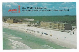 Vintage Florida Chrome Postcard Panama City Beach Mark Ii East & West