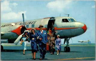 Vintage American Airlines Advertising Postcard Passengers " Convair Flagship "