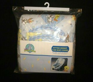 Baby Looney Tunes " Baby Tweety Fitted Infant Car Seat Cover " Vintage 2000