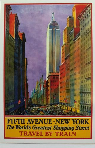 Vintage Reprint Postcard York City Fifth Avenue