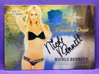 Benchwarmer 2019 25 Years Nicole Bennett Rare 1/1 2014 Treasure Chest Autograph