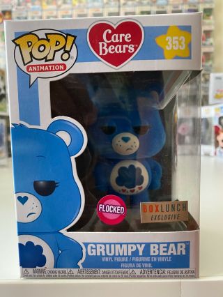 Funko Pop Care Bears Flocked Grumpy Bear Boxlunch Exclusive
