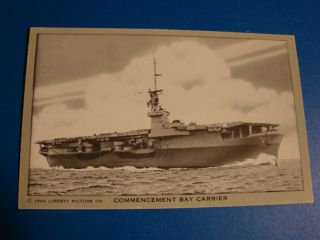 Commencement Bay Carrier Ship Vintage Postcard Unposted 1945 Liberty Picture Co.
