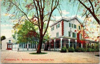 Vintage Postcard Belmont Mansion,  Fairmount Park - Philadelphia,  Pennsylvania