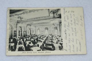 Dining Hall Waldorf - Astoria Hotel York City 1904 Vintage Antique Postcard