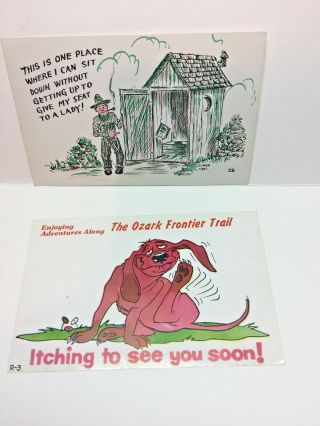 Arkansas/ Missouri Hillbilly Comic Vintage Postcards.  2 For The Price Of 1
