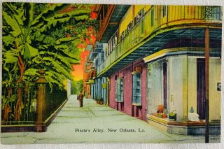 Vintage Linen Postcard - Pirate’s Alley,  Orleans,  Louisiana