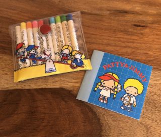 Vintage Sanrio 1976 Patty & Jimmy Mini Color Pencil Set W/notebook