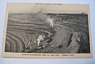 Antique Vintage Hibbing Minnesota Iron Mining Mine Pit Postcard