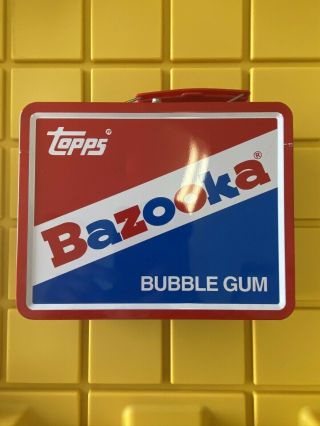 Vintage Tin Lunch Box Topps Bazooka Bubble Gum Baseball Card Collectible Metal