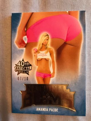 2019 Amanda Paige Benchwarmer 7/10 40th National Gold National Bums Butt Card