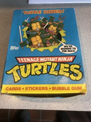 1989 Topps Teenage Mutant Ninja Turtles Trading Card Box With Poster 36 Packs