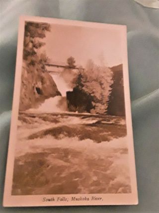 Vintage Postcard South Falls Muskoka River Ontario