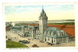 Union Station Portland Maine Vintage Postcard