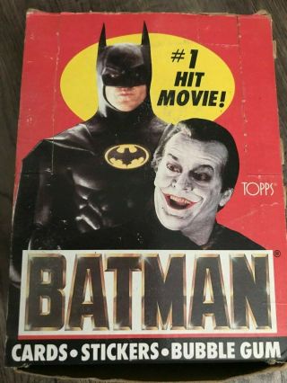 1989 Topps Batman Series 1,  Box Of 36 Packs W/9 Cards,  1 Sticker And 1 Gum/pack