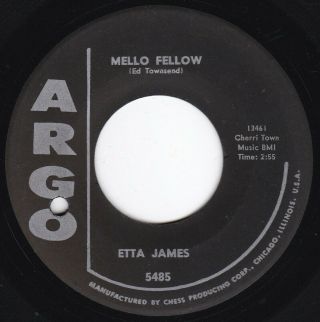 Big Beat R&b Etta James Mello Fellow / Bobby Is His Name 45 Argo Hear