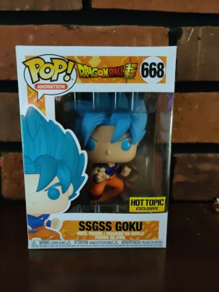Funko Pop Dragonball Z: Ssgss Goku 668.  Hot Topic Exclusive