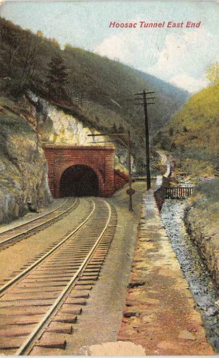 Hoosac Tunnel East End Railroad Train Massachusetts 1909 Vintage Postcard