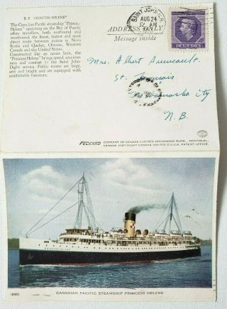 Vintage Postcard Canadian Pacific Steamship Princess Helene 1929 Cp Ship