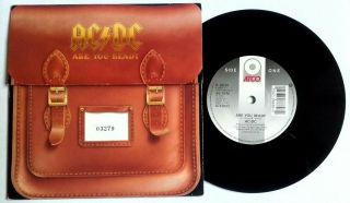Ac/dc Are You Ready 7 " Vinyl 45 1990 Rare Satchel Sleeve Limited Edition