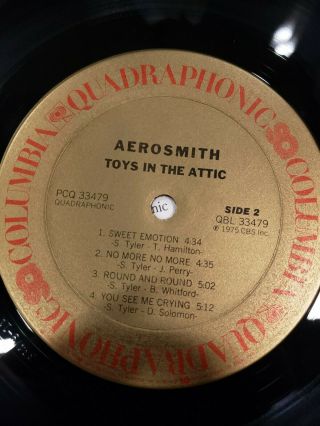 Aerosmith - Toys in the Attic LP QUAD Quadraphonic PCQ - 33479 1975 VG, 2