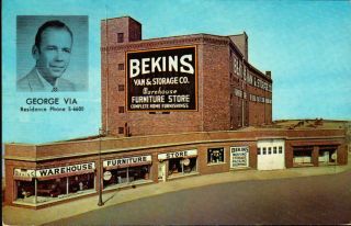 Vintage Postcard Bekins Warehouse Furniture Store Sioux City Ia 1961