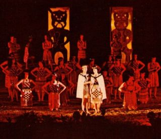 Night Time Performance Polynesian Cultural Center Laie Oahu Hi Vintage Postcard