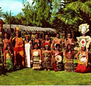 6 Native Costumes Of Polynesian Cultural Center Laie Oahu Hi Vintage Postcard