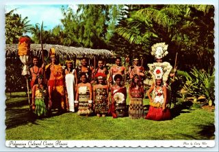6 Native Costumes of Polynesian Cultural Center Laie Oahu HI Vintage Postcard 2