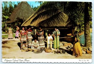 Fiji Village Natives Polynesian Cultural Center Laie Oahu HI Vintage Postcard 2