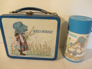 Vintage Aladdin Holly Hobbie American Greetings Metal Lunch Box & Thermos 1972