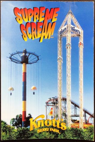 Knott’s Berry Farm Supreme Scream Thrill Ride Buena Park Ca Vintage Postcard