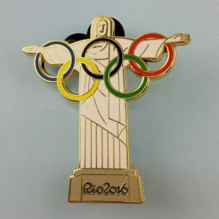 Rio 2016 Olympic Pin Christ The Redeemer 5 Rings Brazil Tokyo 2020