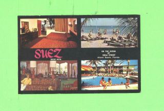 Zz Postcard Suez Resort Motel Miami Beach Florida Bukuni Beauty At Pool & Beach