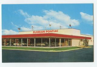 Vintage Chrome Business Card Florian Pontiac Car Dealer Lakewood - Jersey