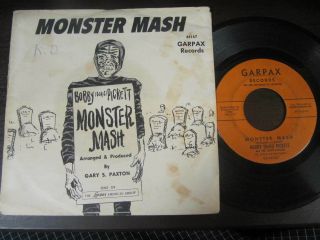 Monster Mash Bobby Boris Pickett Rare Picture Sleeve Halloween 45 Garpax