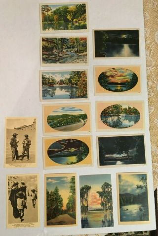 Vintage Linen Postcards By Asheville Post Card Co.  N.  C.  14 None / 2 Amish