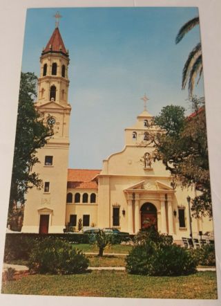 Vintage Florida Postcard Roman Catholic Cathedral St Augustine Fl 1960 