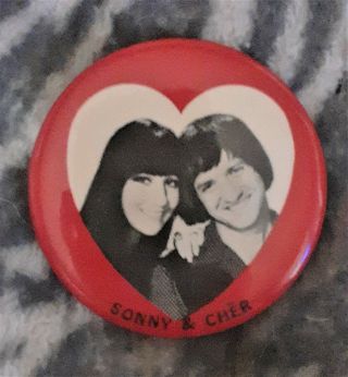 Sonny And Cher Pin Button From 1965 Orleans Concert