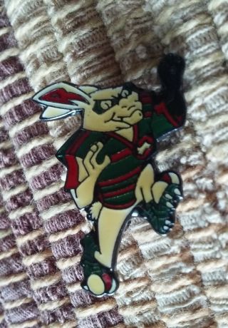 Nswrl South Sydney Rabbit Rugby League Mascot Pin Badge