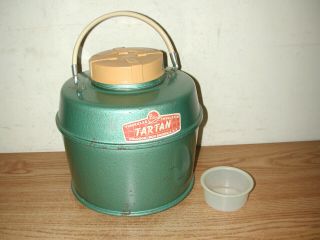 Vintage Poloron Tartan Fiberglass Insulated Pinic Jug With Cup